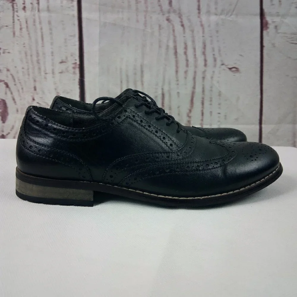 Nunn Bush Memory Foam Black Leather Oxford Shoes Men's Size 9M